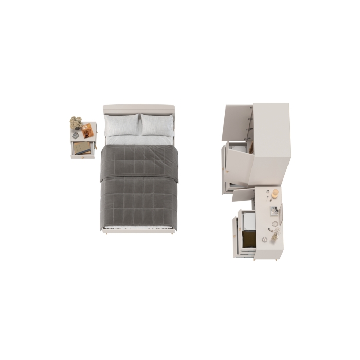 Афина Спальня 23-1200, цвет кашемир серый, сп.м. 1200х2000 мм., б/м, основание есть - фанера