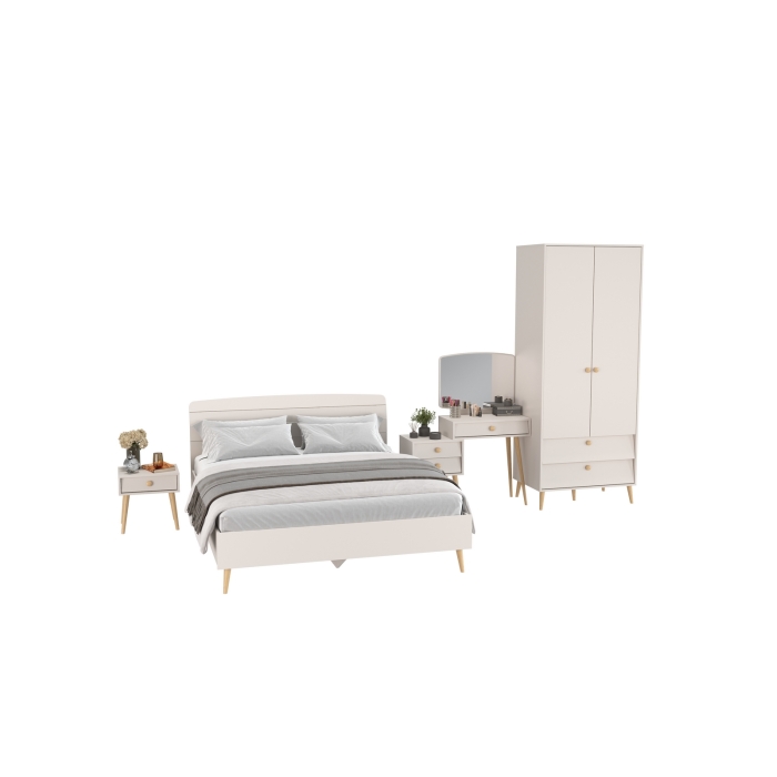 Афина Спальня 22-1600, цвет кашемир серый, сп.м. 1600х2000 мм., б/м, основание есть - фанера