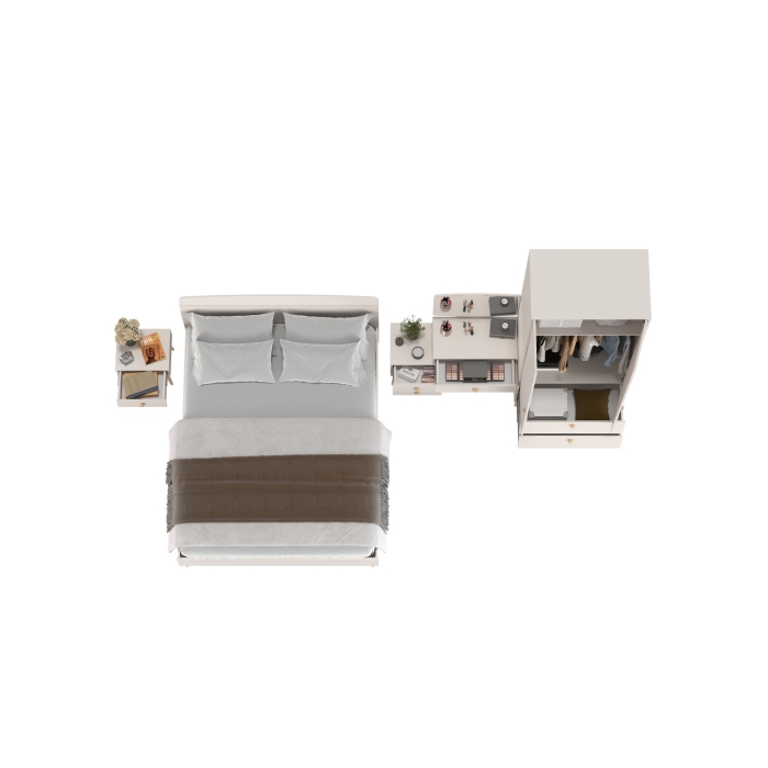 Афина Спальня 22-1600, цвет кашемир серый, сп.м. 1600х2000 мм., б/м, основание есть - фанера