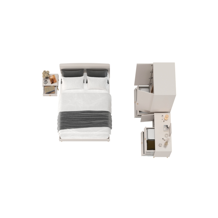 Афина Спальня 23-1400, цвет кашемир серый, сп.м. 1400х2000 мм., б/м, основание есть - фанера