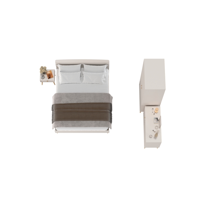 Афина Спальня 23-1600, цвет кашемир серый, сп.м. 1600х2000 мм., б/м, основание есть - фанера