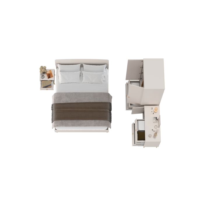 Афина Спальня 23-1600, цвет кашемир серый, сп.м. 1600х2000 мм., б/м, основание есть - фанера