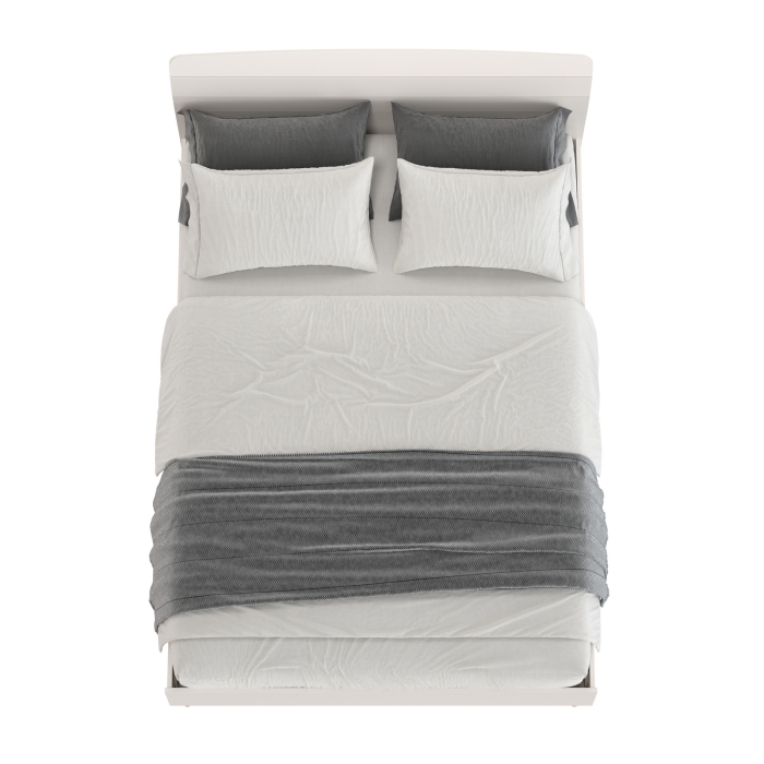 Афина Спальня 4-22911к.с. Кровать 1400, цвет кашемир серый, ШхГхВ 144,6х210,2х95,7 см., сп.м. 1400х2000 мм., б/м, основание есть - фанера, ножки: тик