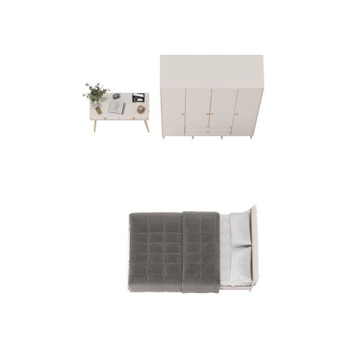 Афина Спальня 14-1200, цвет кашемир серый, сп.м. 1200х2000 мм., б/м, основание есть - фанера