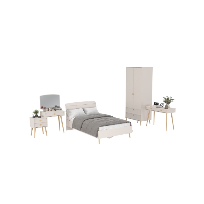 Афина Спальня 08-1200, цвет кашемир серый, сп.м. 1200х2000 мм., б/м, основание есть - фанера