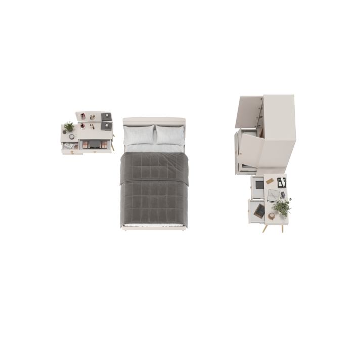 Афина Спальня 08-1200, цвет кашемир серый, сп.м. 1200х2000 мм., б/м, основание есть - фанера