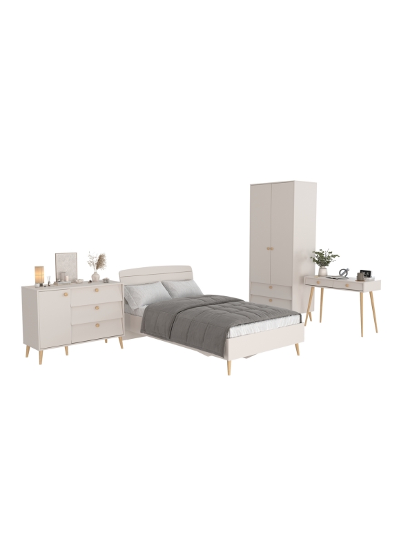 Афина Спальня 06-1200, цвет кашемир серый, сп.м. 1200х2000 мм., б/м, основание есть - фанера