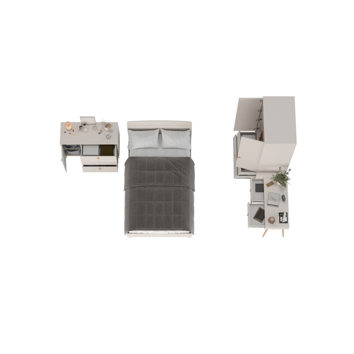 Афина Спальня 06-1200, цвет кашемир серый, сп.м. 1200х2000 мм., б/м, основание есть - фанера