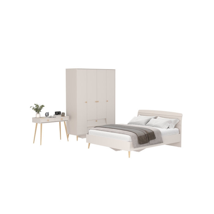 Афина Спальня 14-1600, цвет кашемир серый, сп.м. 1600х2000 мм., б/м, основание есть - фанера