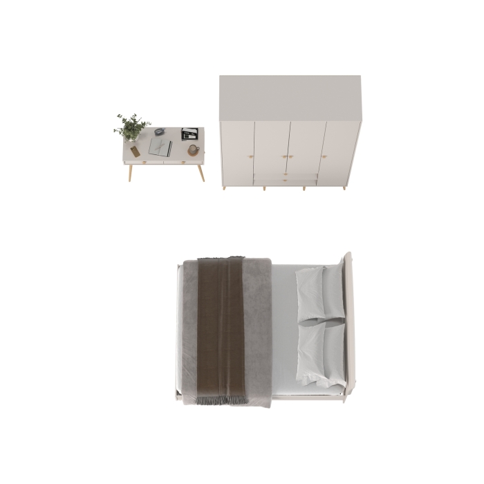 Афина Спальня 14-1600, цвет кашемир серый, сп.м. 1600х2000 мм., б/м, основание есть - фанера