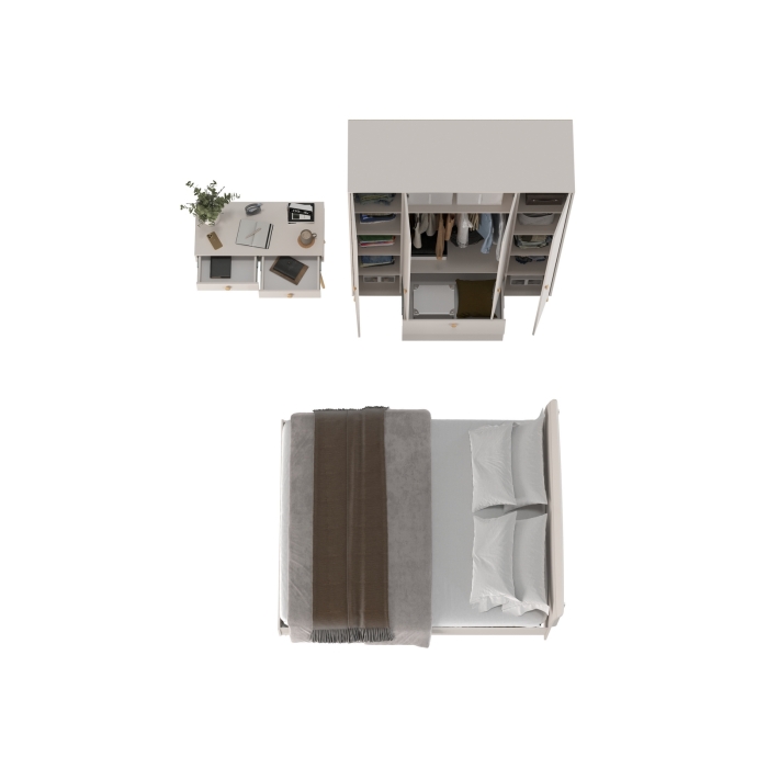 Афина Спальня 14-1600, цвет кашемир серый, сп.м. 1600х2000 мм., б/м, основание есть - фанера