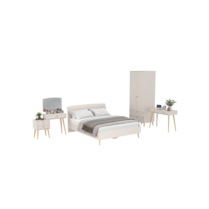 Афина Спальня 08-1600, цвет кашемир серый, сп.м. 1600х2000 мм., б/м, основание есть - фанера