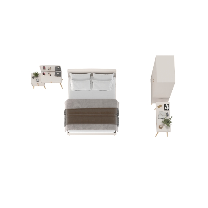 Афина Спальня 08-1600, цвет кашемир серый, сп.м. 1600х2000 мм., б/м, основание есть - фанера