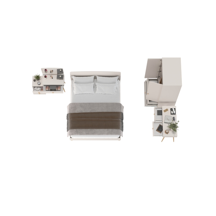 Афина Спальня 08-1600, цвет кашемир серый, сп.м. 1600х2000 мм., б/м, основание есть - фанера