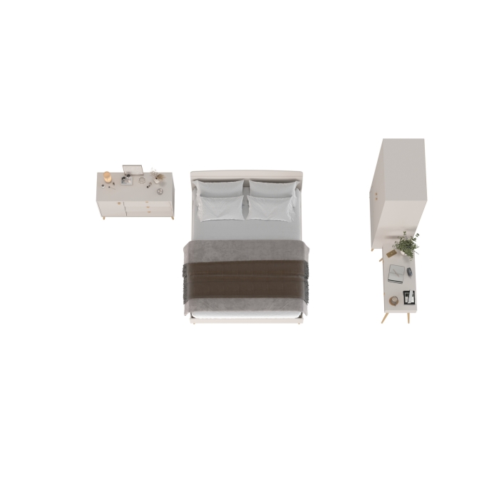 Афина Спальня 06-1600, цвет кашемир серый, сп.м. 1600х2000 мм., б/м, основание есть - фанера