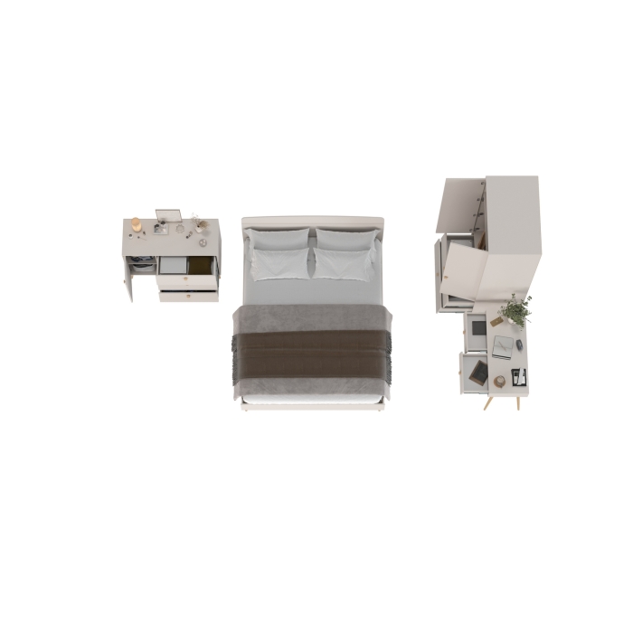 Афина Спальня 06-1600, цвет кашемир серый, сп.м. 1600х2000 мм., б/м, основание есть - фанера