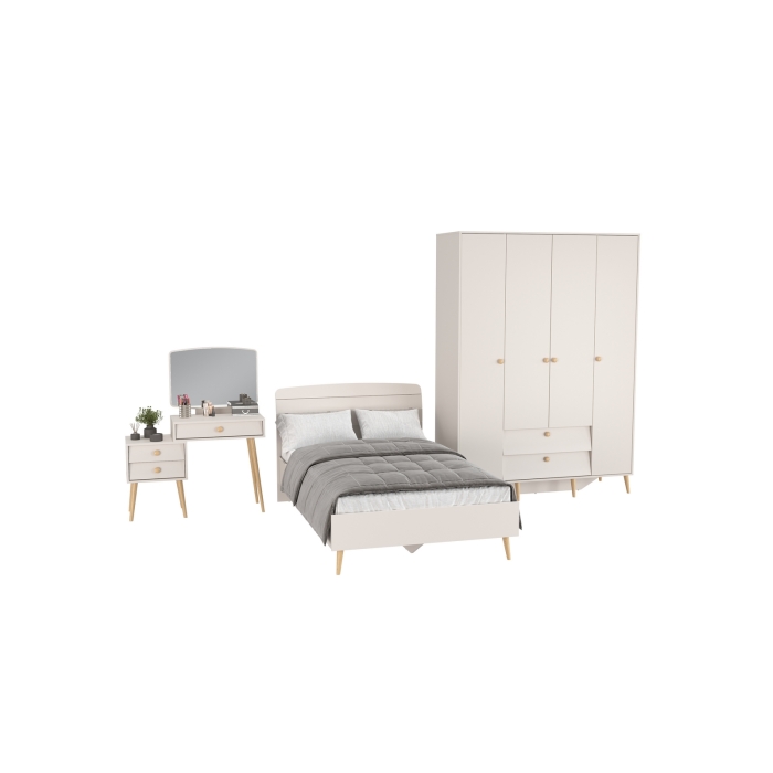 Афина Спальня 10-1200, цвет кашемир серый, сп.м. 1200х2000 мм., б/м, основание есть - фанера