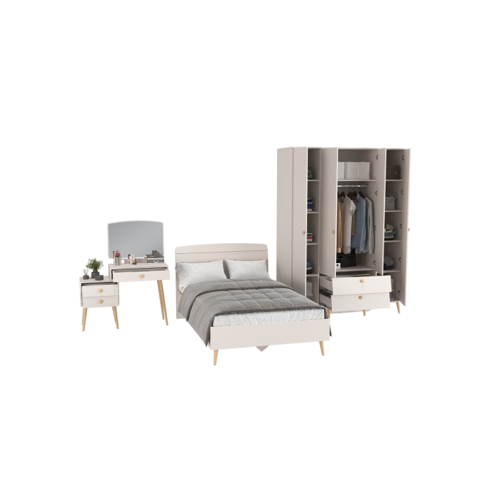 Афина Спальня 10-1200, цвет кашемир серый, сп.м. 1200х2000 мм., б/м, основание есть - фанера