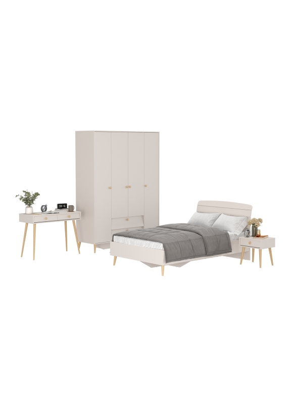 Афина Спальня 33-1200, цвет кашемир серый, сп.м. 1200х2000 мм., б/м, основание есть - фанера