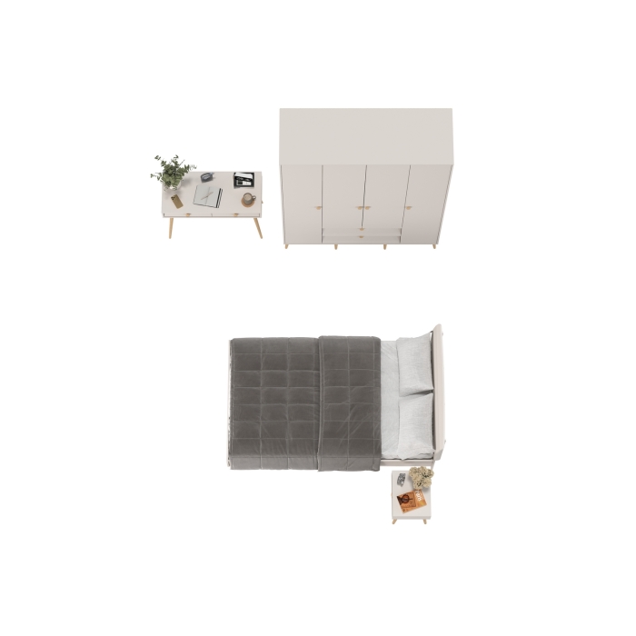 Афина Спальня 33-1200, цвет кашемир серый, сп.м. 1200х2000 мм., б/м, основание есть - фанера