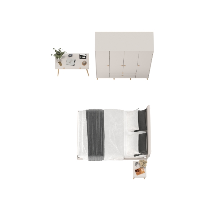 Афина Спальня 33-1400, цвет кашемир серый, сп.м. 1400х2000 мм., б/м, основание есть - фанера