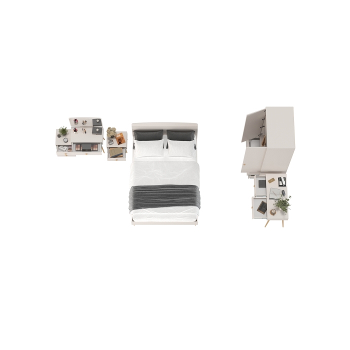 Афина Спальня 27-1400, цвет кашемир серый, сп.м. 1400х2000 мм., б/м, основание есть - фанера