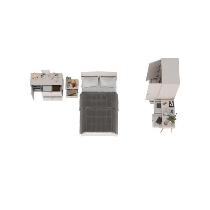 Афина Спальня 25-1200, цвет кашемир серый, сп.м. 1200х2000 мм., б/м, основание есть - фанера