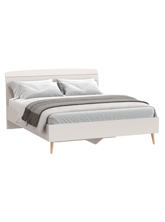 Афина Спальня 4-22901М1к.с. Кровать 1600, цвет кашемир серый, ШхГхВ 164,6х210,2х95,6 см., сп.м. 1600х2000 мм, б/м, основание есть - фанера, ножки: тик