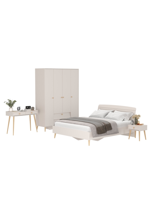 Афина Спальня 33-1600, цвет кашемир серый, сп.м. 1600х2000 мм., б/м, основание есть - фанера