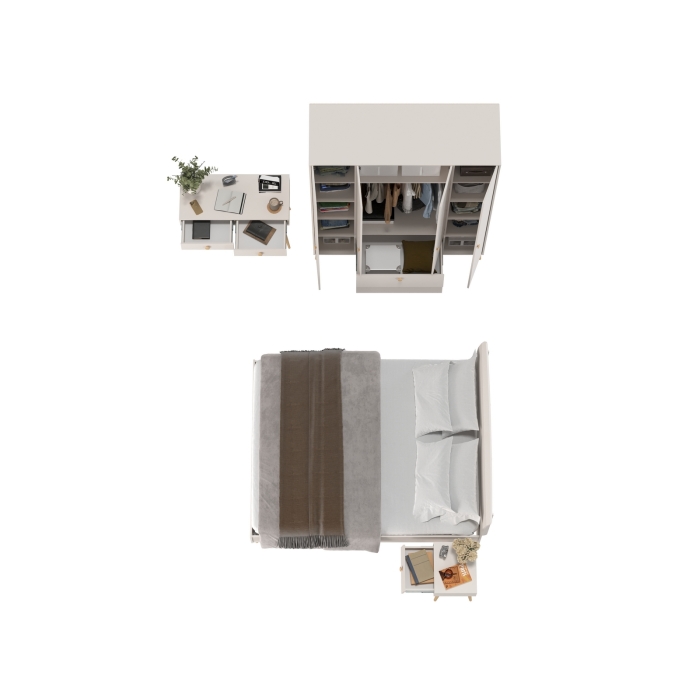 Афина Спальня 33-1600, цвет кашемир серый, сп.м. 1600х2000 мм., б/м, основание есть - фанера