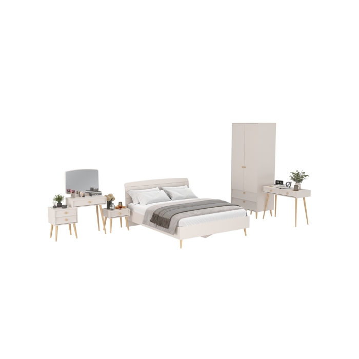 Афина Спальня 27-1600, цвет кашемир серый, сп.м. 1600х2000 мм., б/м, основание есть - фанера