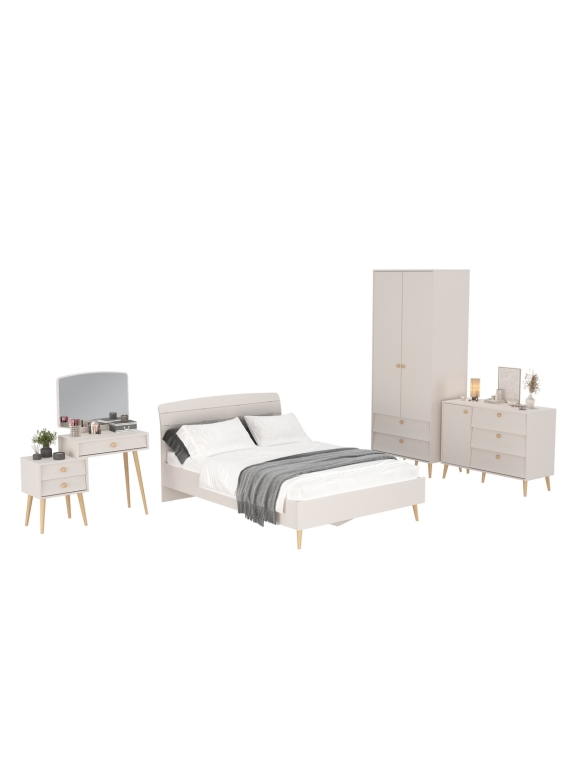 Афина Спальня 05-1400, цвет кашемир серый, сп.м. 1400х2000 мм., б/м, основание есть - фанера