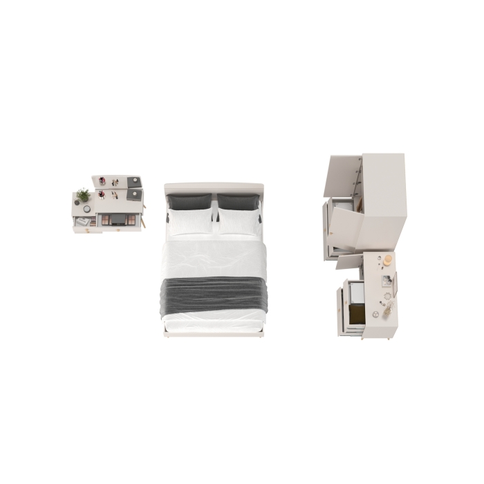 Афина Спальня 05-1400, цвет кашемир серый, сп.м. 1400х2000 мм., б/м, основание есть - фанера