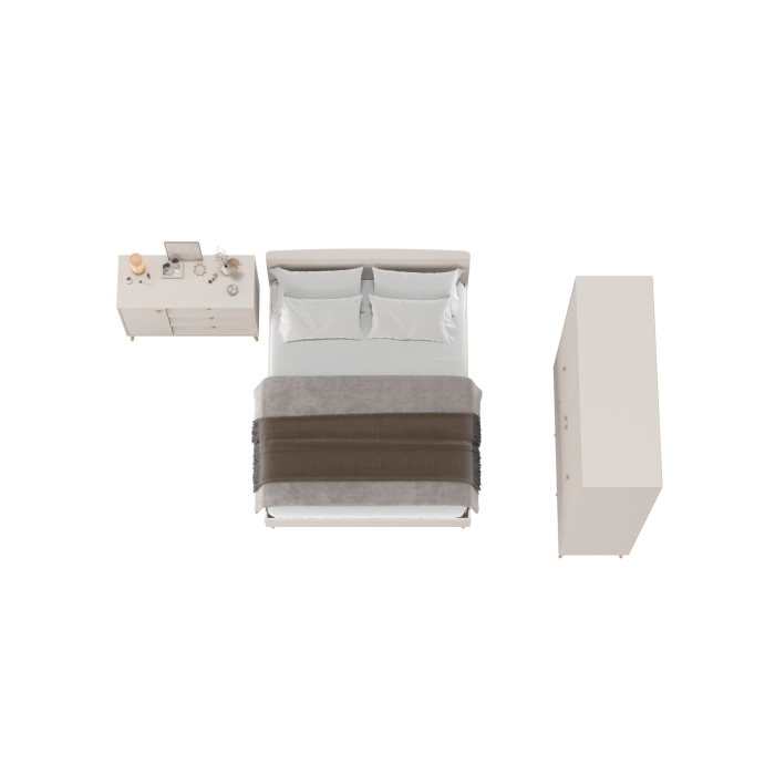 Афина Спальня 11-1600, цвет кашемир серый, сп.м. 1600х2000 мм., б/м, основание есть - фанера