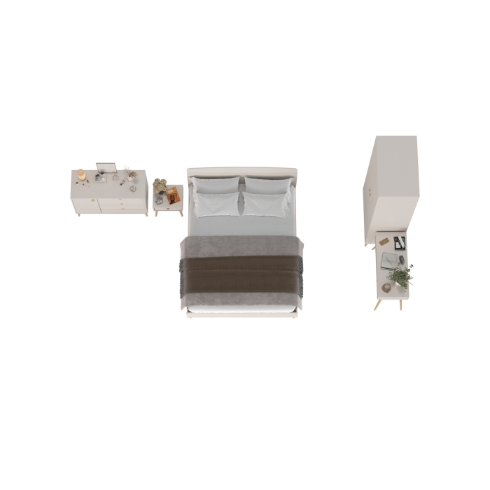 Афина Спальня 25-1600, цвет кашемир серый, сп.м. 1600х2000 мм., б/м, основание есть - фанера