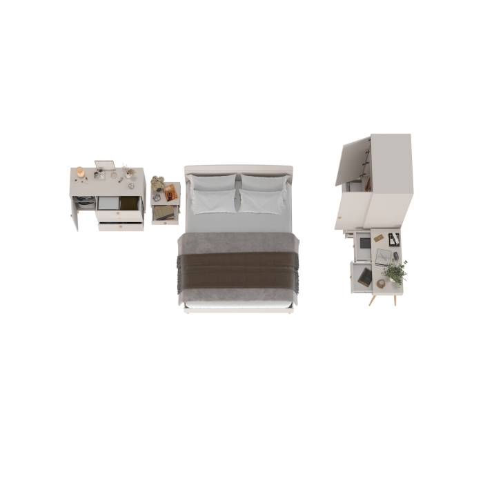 Афина Спальня 25-1600, цвет кашемир серый, сп.м. 1600х2000 мм., б/м, основание есть - фанера