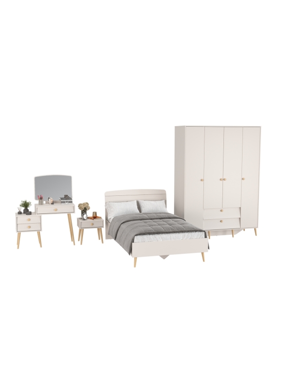 Афина Спальня 29-1200, цвет кашемир серый, сп.м. 1200х2000 мм., б/м, основание есть - фанера