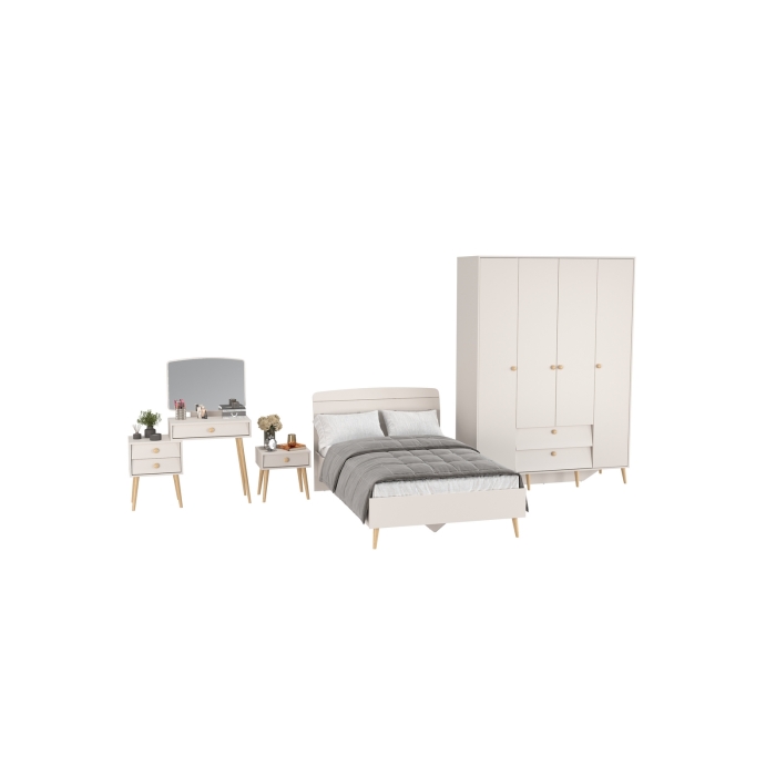 Афина Спальня 29-1200, цвет кашемир серый, сп.м. 1200х2000 мм., б/м, основание есть - фанера