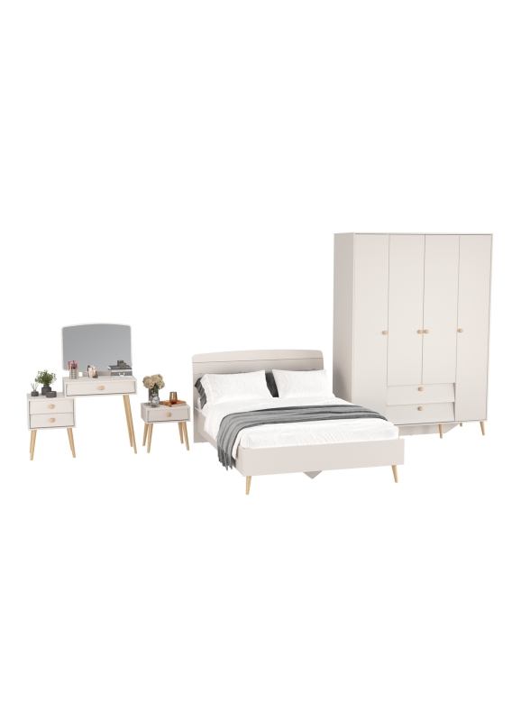 Афина Спальня 29-1400, цвет кашемир серый, сп.м. 1400х2000 мм., б/м, основание есть - фанера