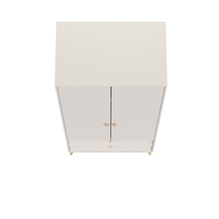 Афина Спальня 4-75901М1к.с. Шкаф 2-х дверный с двумя ящиками, цвет кашемир серый, ШхГхВ 90,3х56,3х220 см., цвет ножек: тик