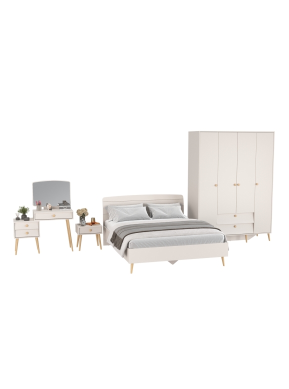 Афина Спальня 29-1600, цвет кашемир серый, сп.м. 1600х2000 мм., б/м, основание есть - фанера