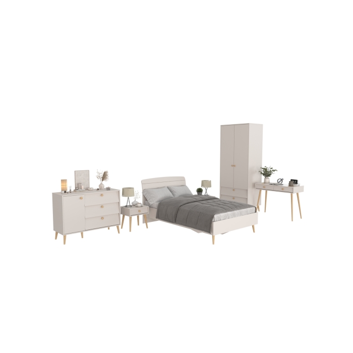 Афина Спальня 01-1200, цвет кашемир серый, сп.м. 1200х2000 мм., б/м, основание есть - фанера