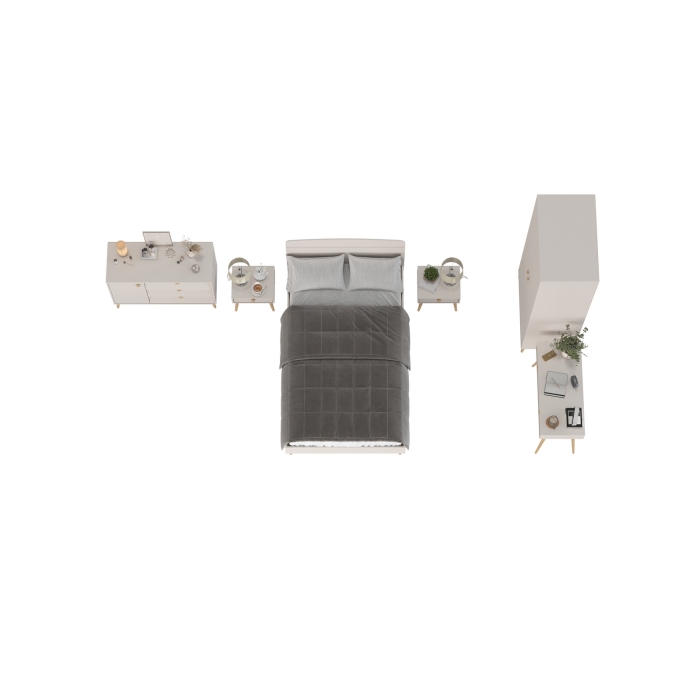 Афина Спальня 01-1200, цвет кашемир серый, сп.м. 1200х2000 мм., б/м, основание есть - фанера