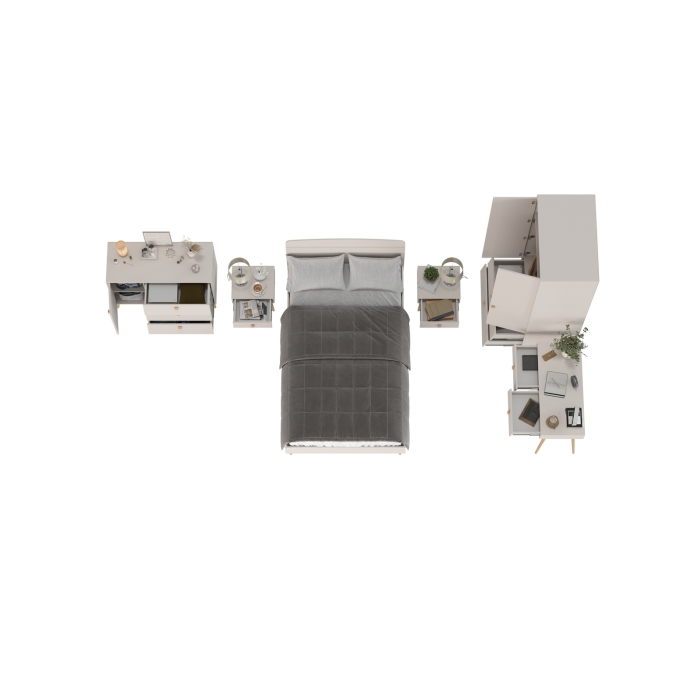 Афина Спальня 01-1200, цвет кашемир серый, сп.м. 1200х2000 мм., б/м, основание есть - фанера