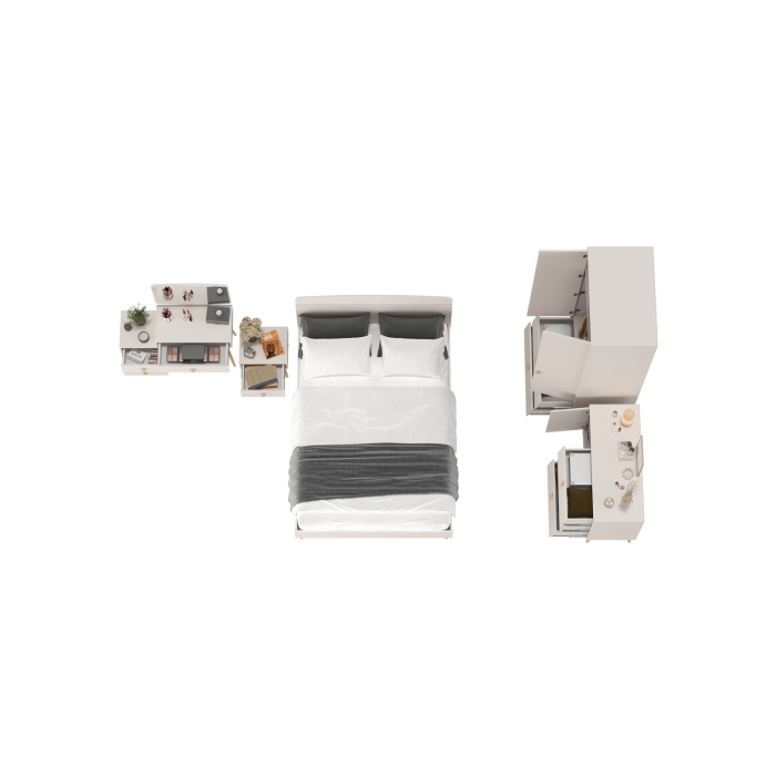 Афина Спальня 24-1400, цвет кашемир серый, сп.м. 1400х2000 мм., б/м, основание есть - фанера