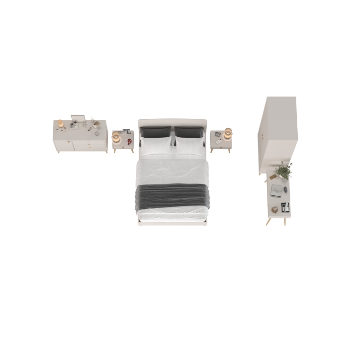 Афина Спальня 01-1400, цвет кашемир серый, сп.м. 1400х2000 мм., б/м, основание есть - фанера