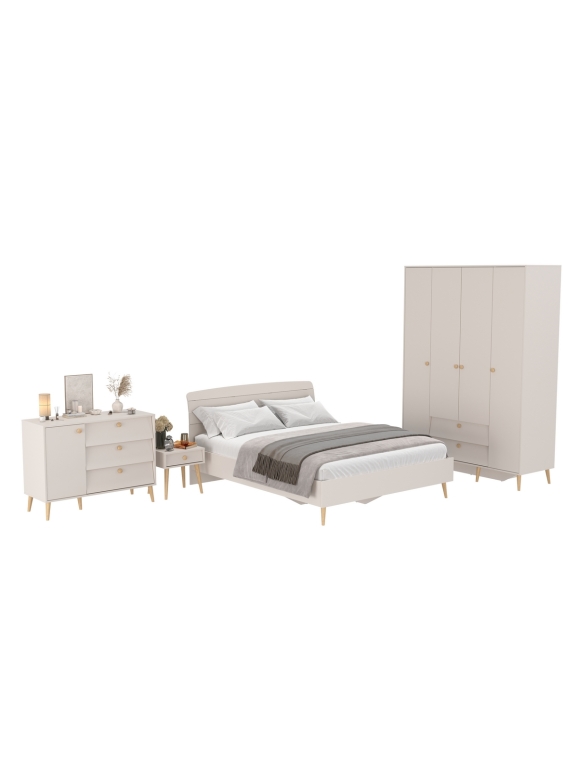 Афина Спальня 30-1600, цвет кашемир серый, сп.м. 1600х2000 мм., б/м, основание есть - фанера