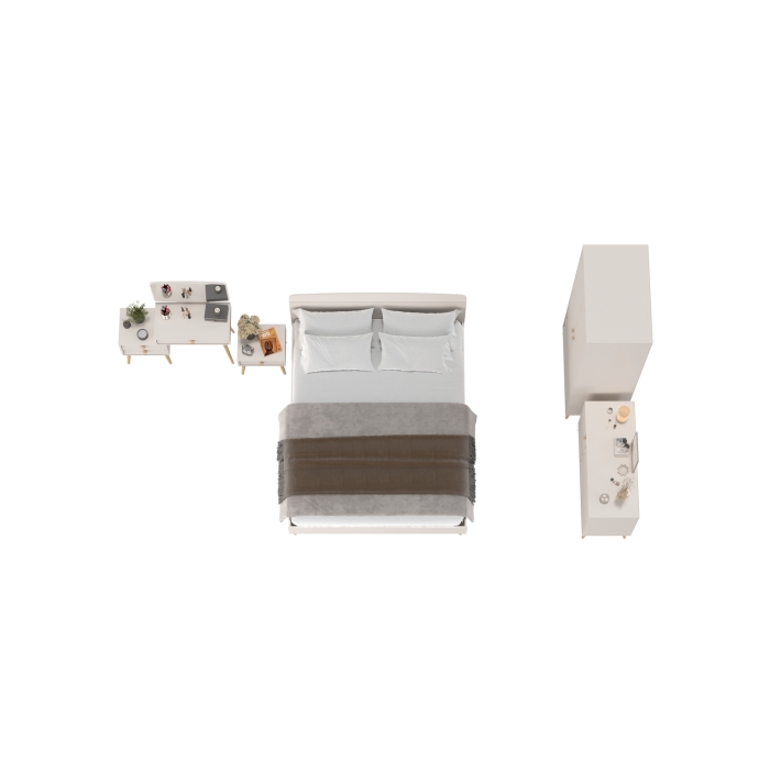 Афина Спальня 24-1600, цвет кашемир серый, сп.м. 1600х2000 мм., б/м, основание есть - фанера