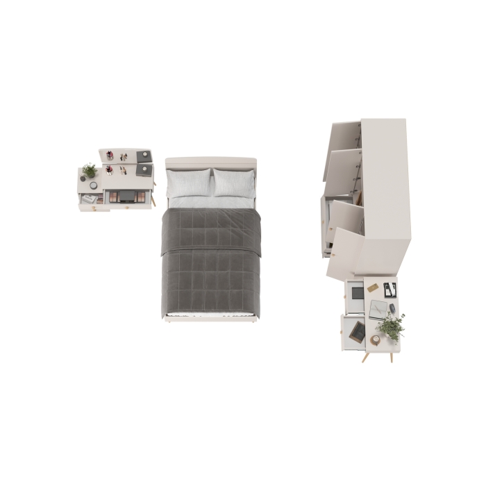 Афина Спальня 15-1200, цвет кашемир серый, сп.м. 1200х2000 мм., б/м, основание есть - фанера