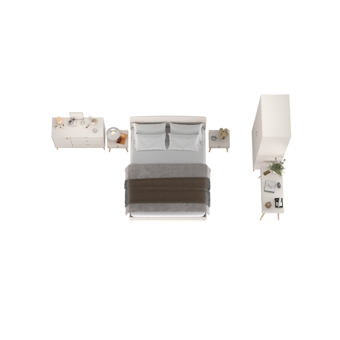 Афина Спальня 01-1600, цвет кашемир серый, сп.м. 1600х2000 мм., б/м, основание есть - фанера